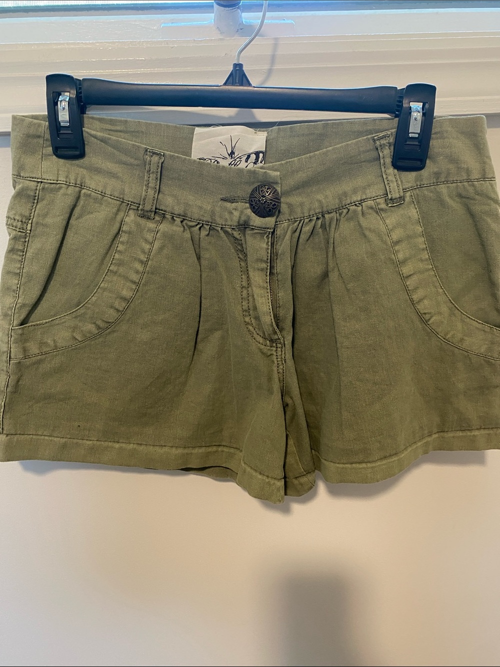 Buffalo David Bitton Olive Green High-Waist Women's Shorts